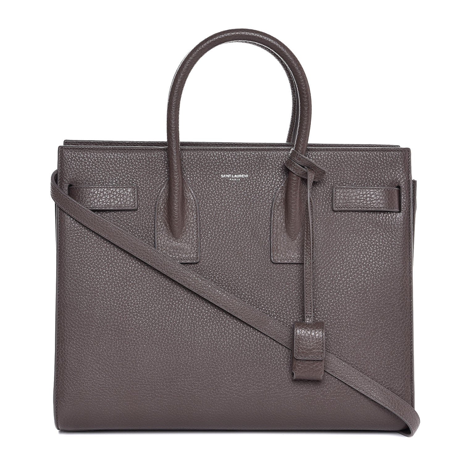 Saint Laurent Grained Calfskin Small Sac De Jour Fog 1 of 9