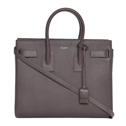 Saint Laurent Grained Calfskin Small Sac De Jour Fog 1 of 9