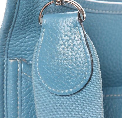 Hermes Taurillon Clemence Evelyne III PM Blue Jean 9 of 13