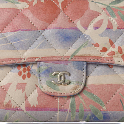 Chanel Lambskin Floral Printed Quilted Long Flap Wallet Multicolor 8 of 9