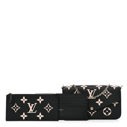 Louis Vuitton Empreinte Monogram Giant Felicie Pochette Black Beige 1 of 11