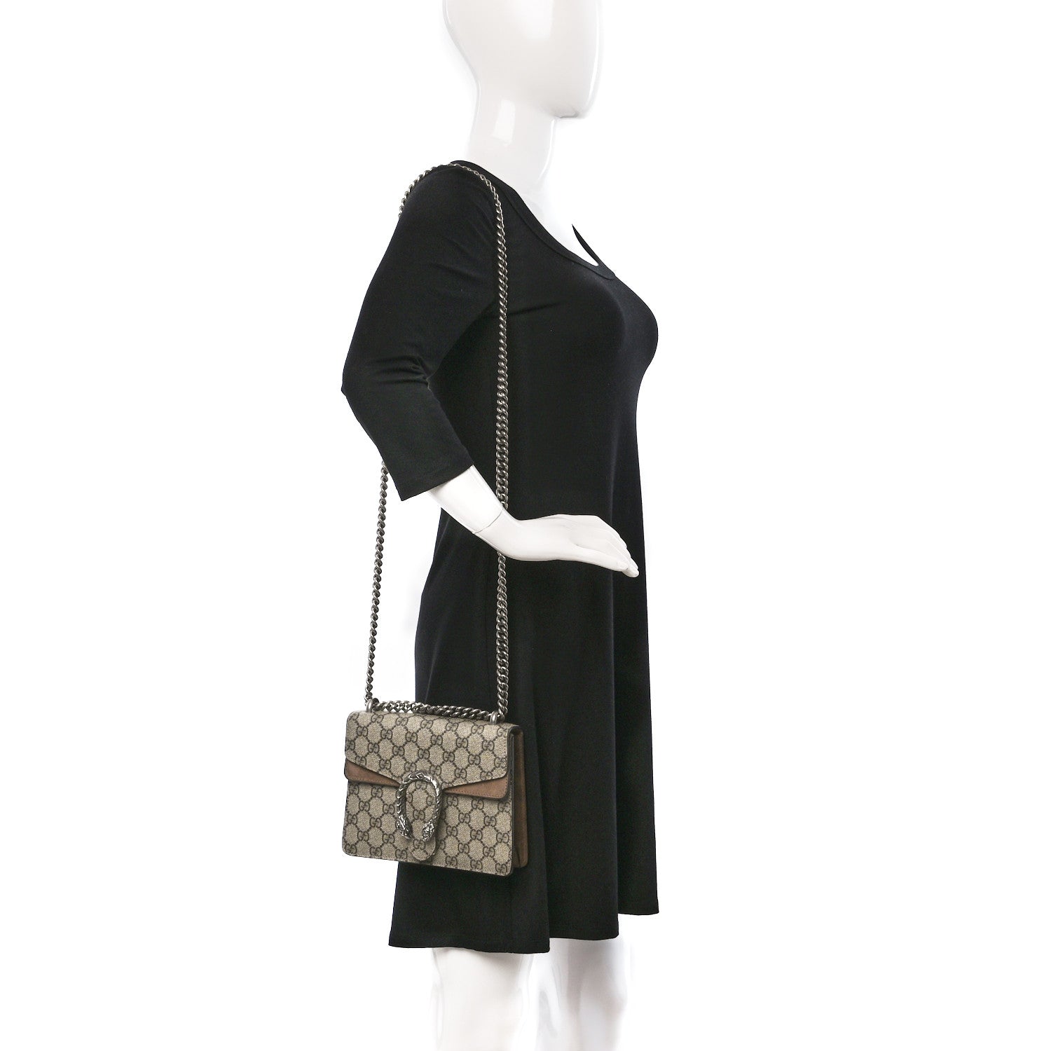 Gucci GG Supreme Monogram Mini Dionysus Shoulder Bag Taupe 2 of 10