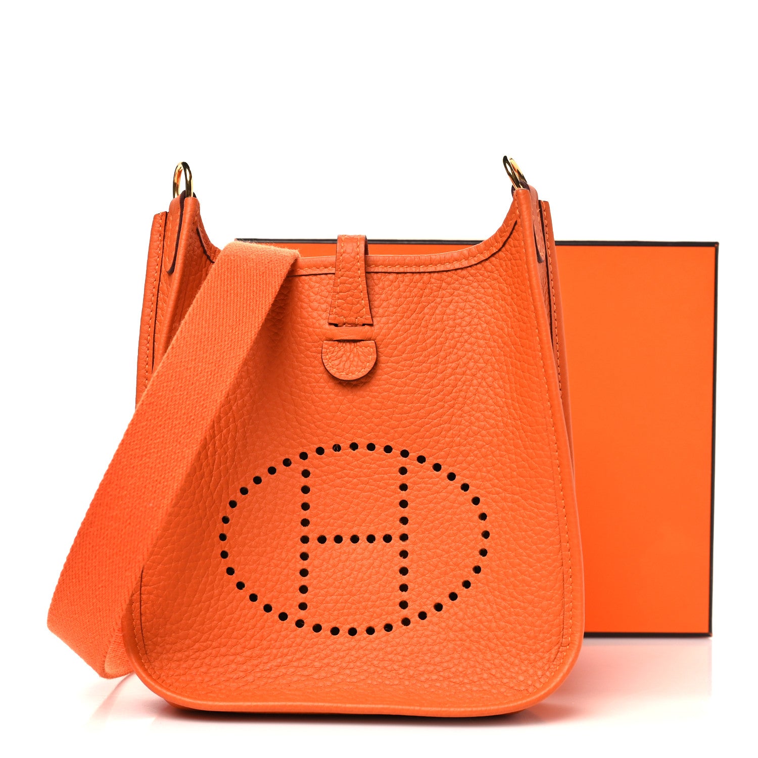 Hermes Taurillon Clemence Evelyne TPM Orange 11 of 11