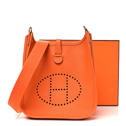 Hermes Taurillon Clemence Evelyne TPM Orange 11 of 11