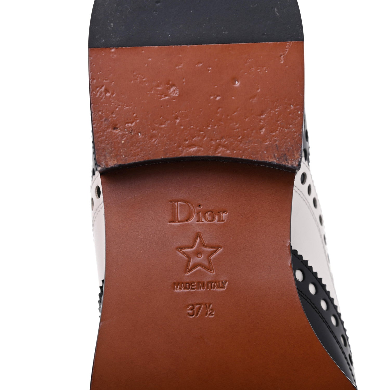 Christian Dior Calfskin Diorunit Oxford Flats 37.5 Black White 8 of 16