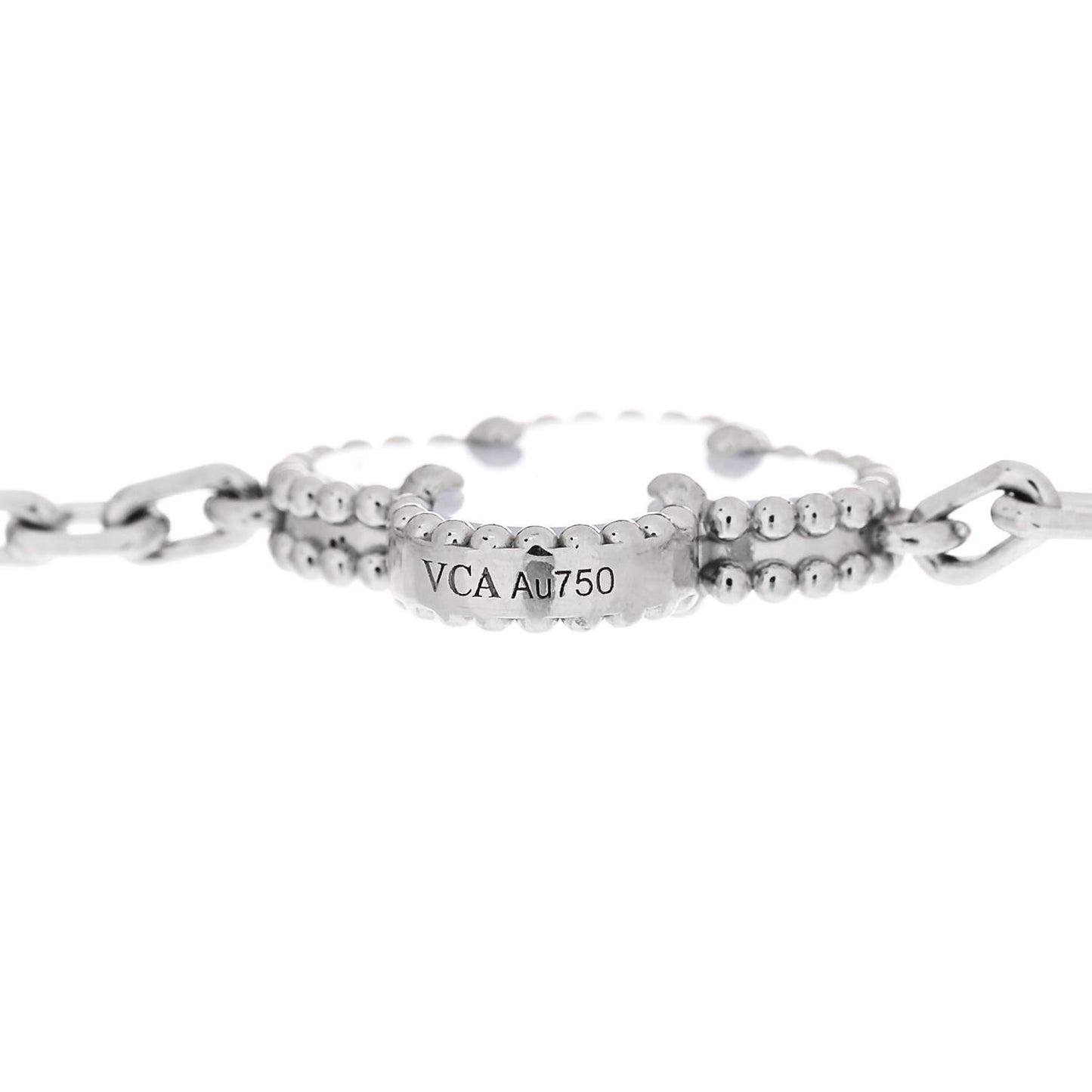 18K White Gold Chalcedony 5 Motifs Vintage Alhambra Bracelet