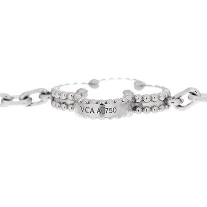 Van Cleef & Arpels 18K White Gold Chalcedony 5 Motifs Vintage Alhambra Bracelet 4 of 5