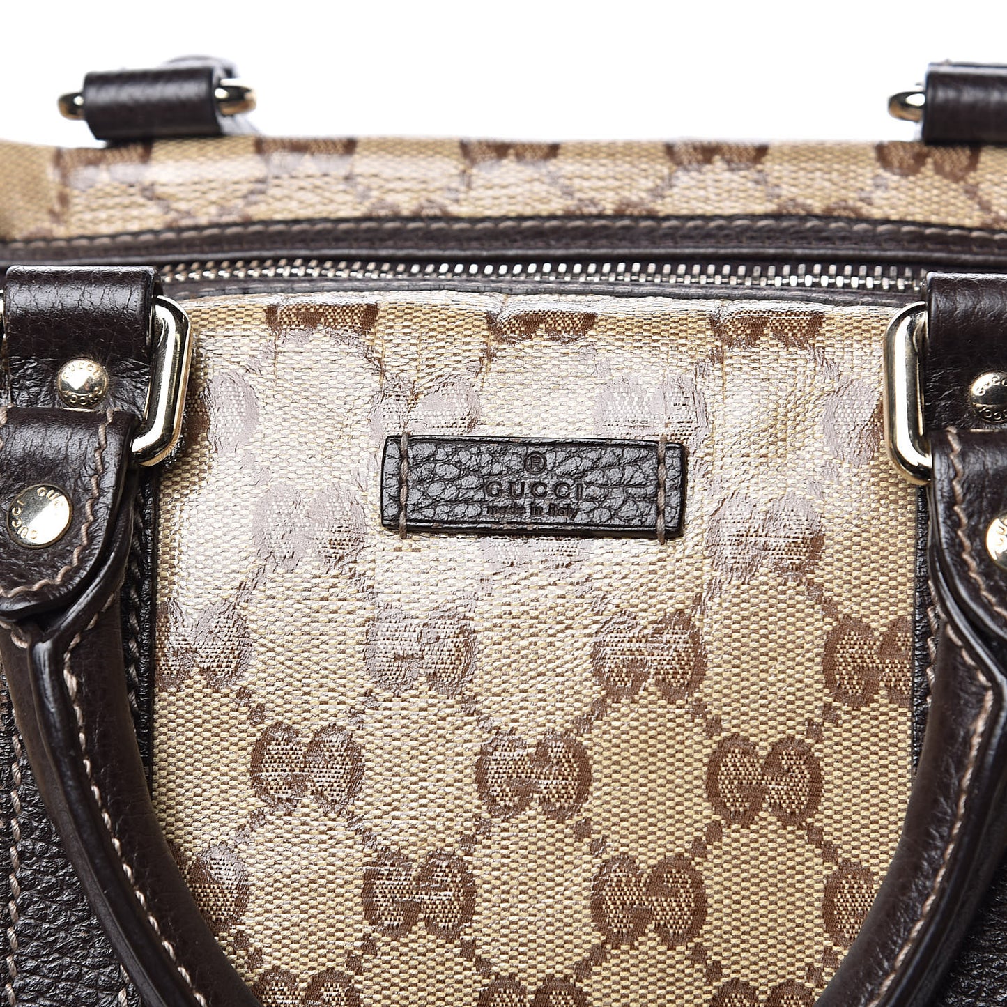 Crystal Monogram Medium Joy Boston Dark Brown