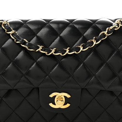 Chanel Lambskin Quilted Medium Double Flap Black 8 of 14