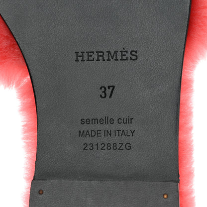 Hermes Woolskin Oran Sandals 37 Rose Du Desert 7 of 8