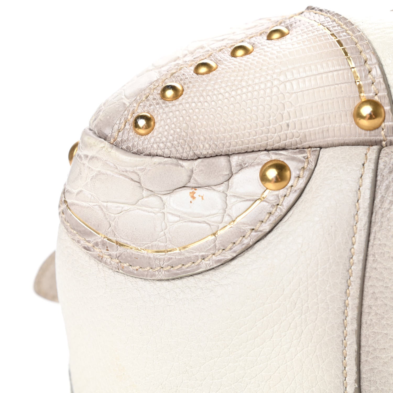 Prada Cervo Patchwork Fringe Bowler Bianco 16 of 21