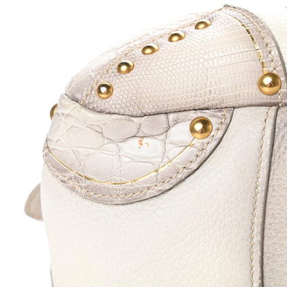 Prada Cervo Patchwork Fringe Bowler Bianco 16 of 21