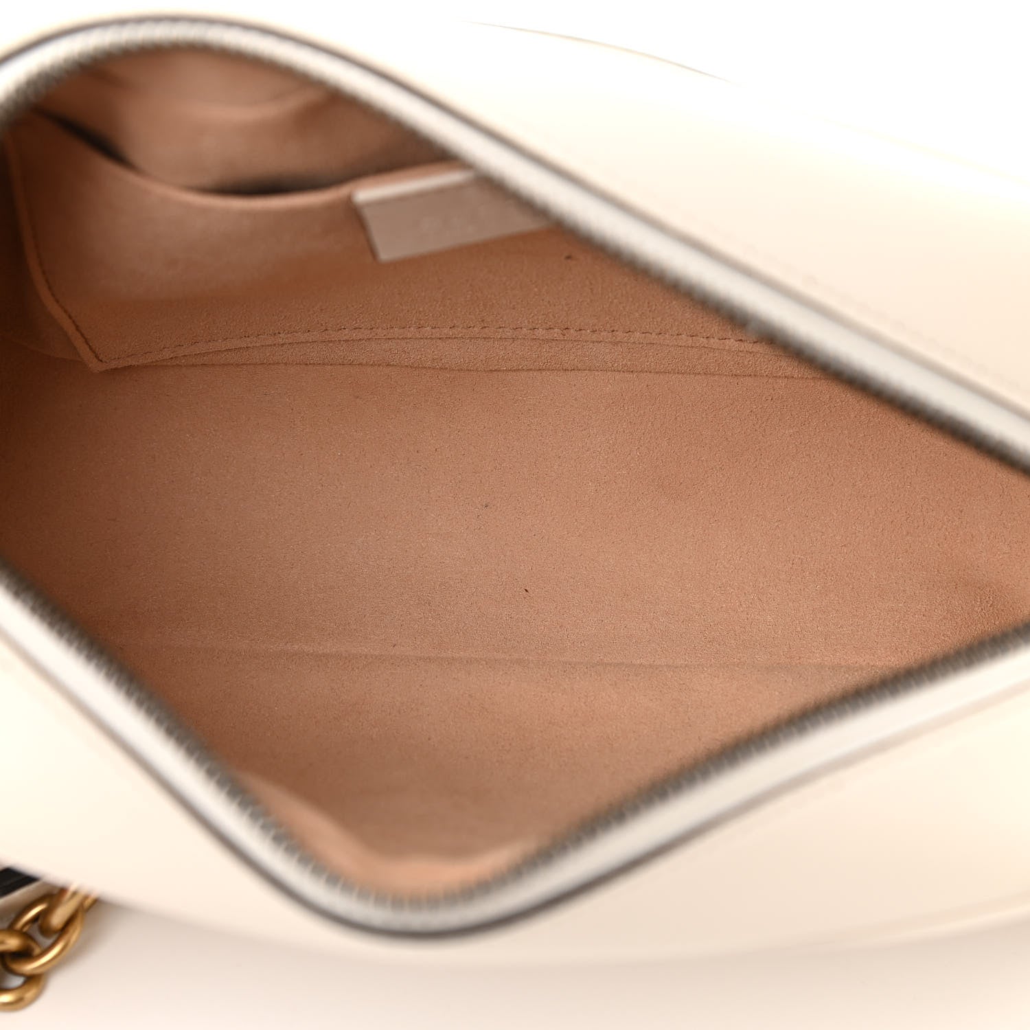 Gucci Calfskin Matelasse Small GG Marmont Chain Shoulder Bag White 5 of 10
