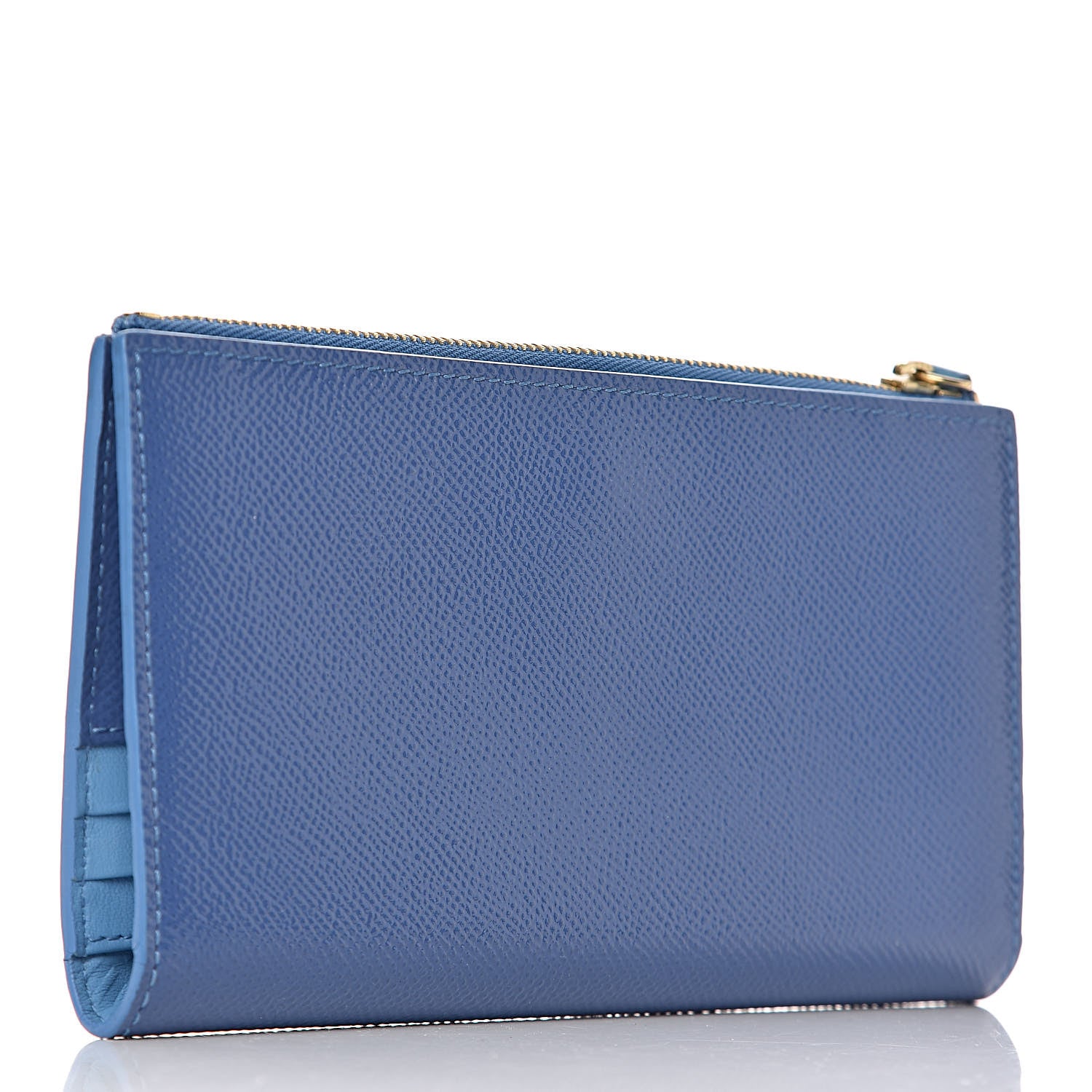 Burberry Patent Constantine Bi-Color Continental Wallet Steel Blue Azure Blue 3 of 7