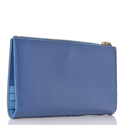 Burberry Patent Constantine Bi-Color Continental Wallet Steel Blue Azure Blue 3 of 7