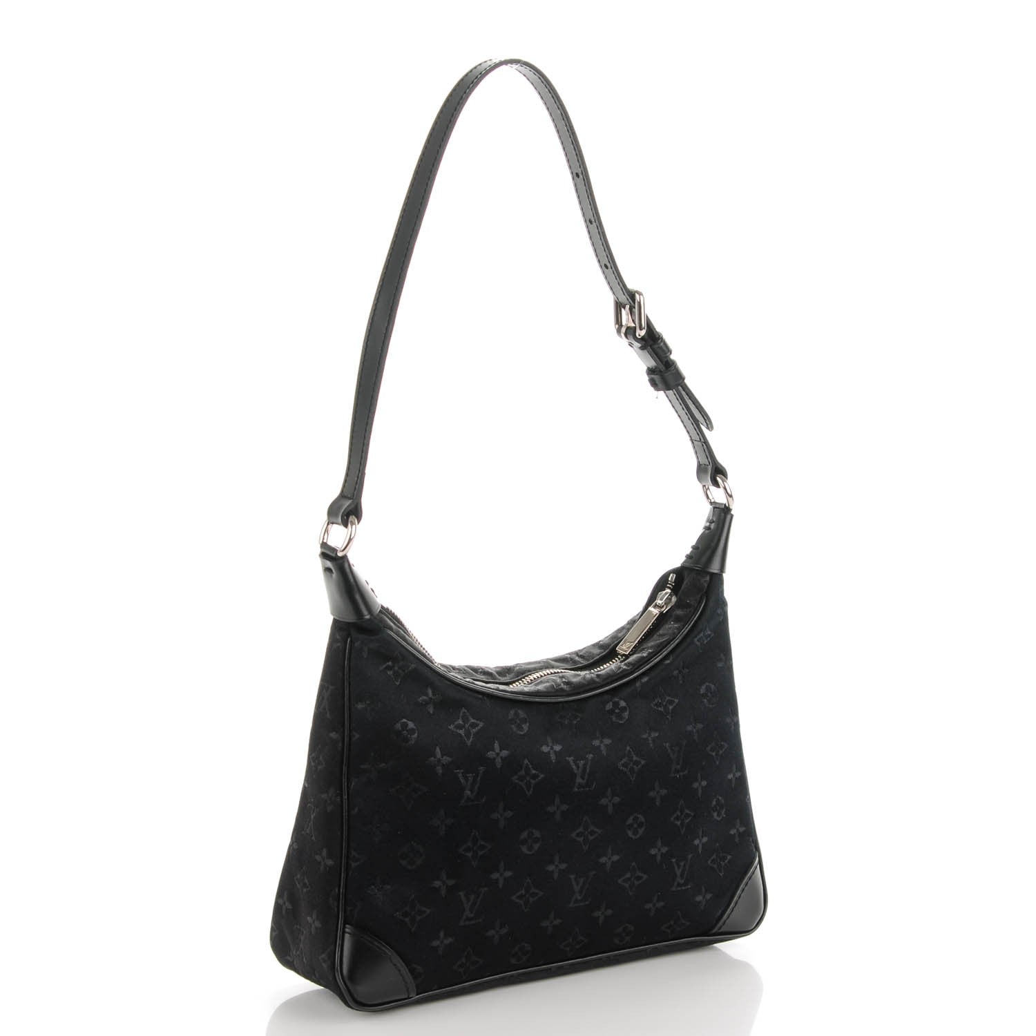 Louis Vuitton Satin Monogram Mini Boulogne Black 3 of 7