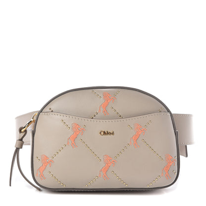 Chloe Smooth Calfskin Little Horses Embroidered Signature Belt Bag Pastel Grey 1 of 11