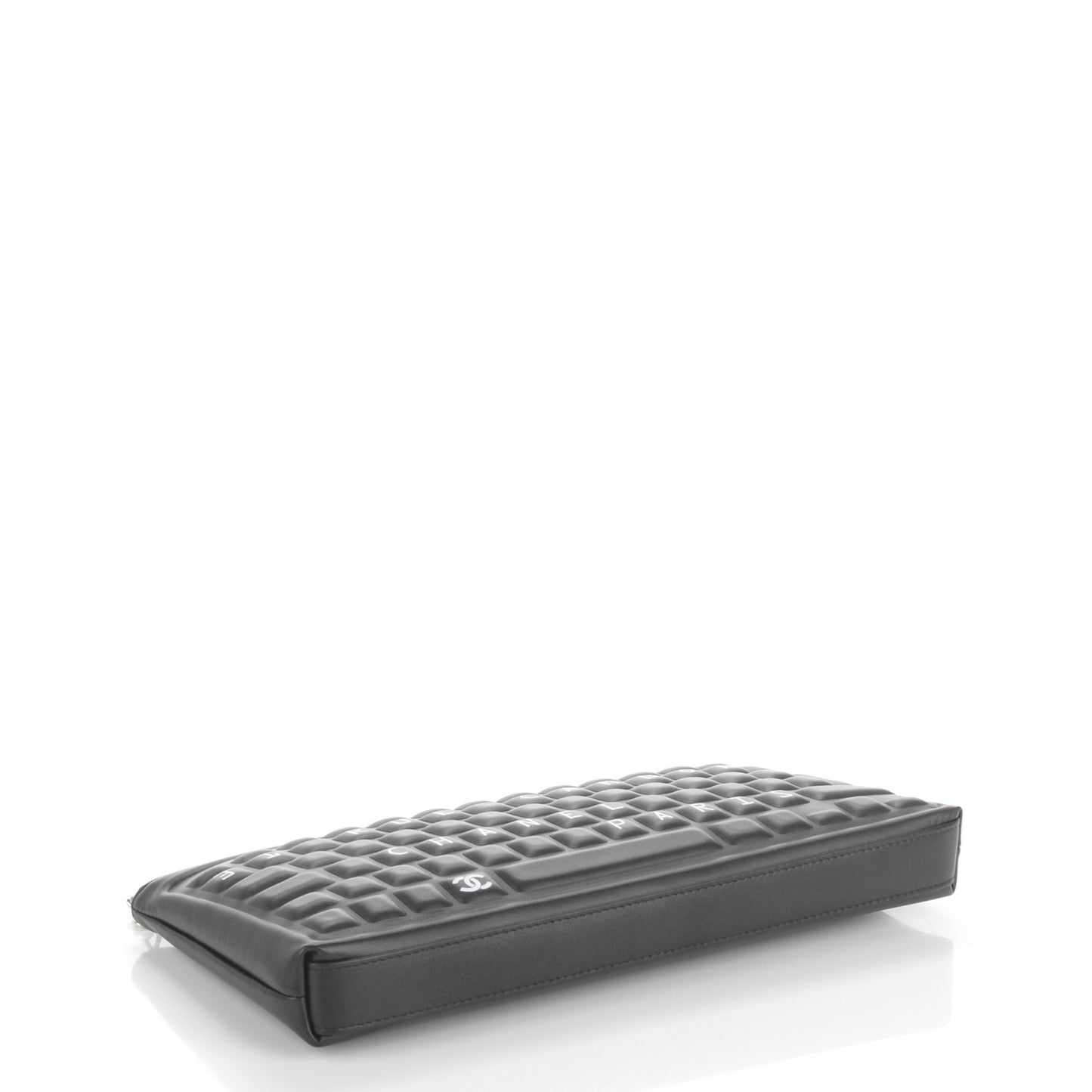 Metallic Calfskin Keyboard Pouch Black