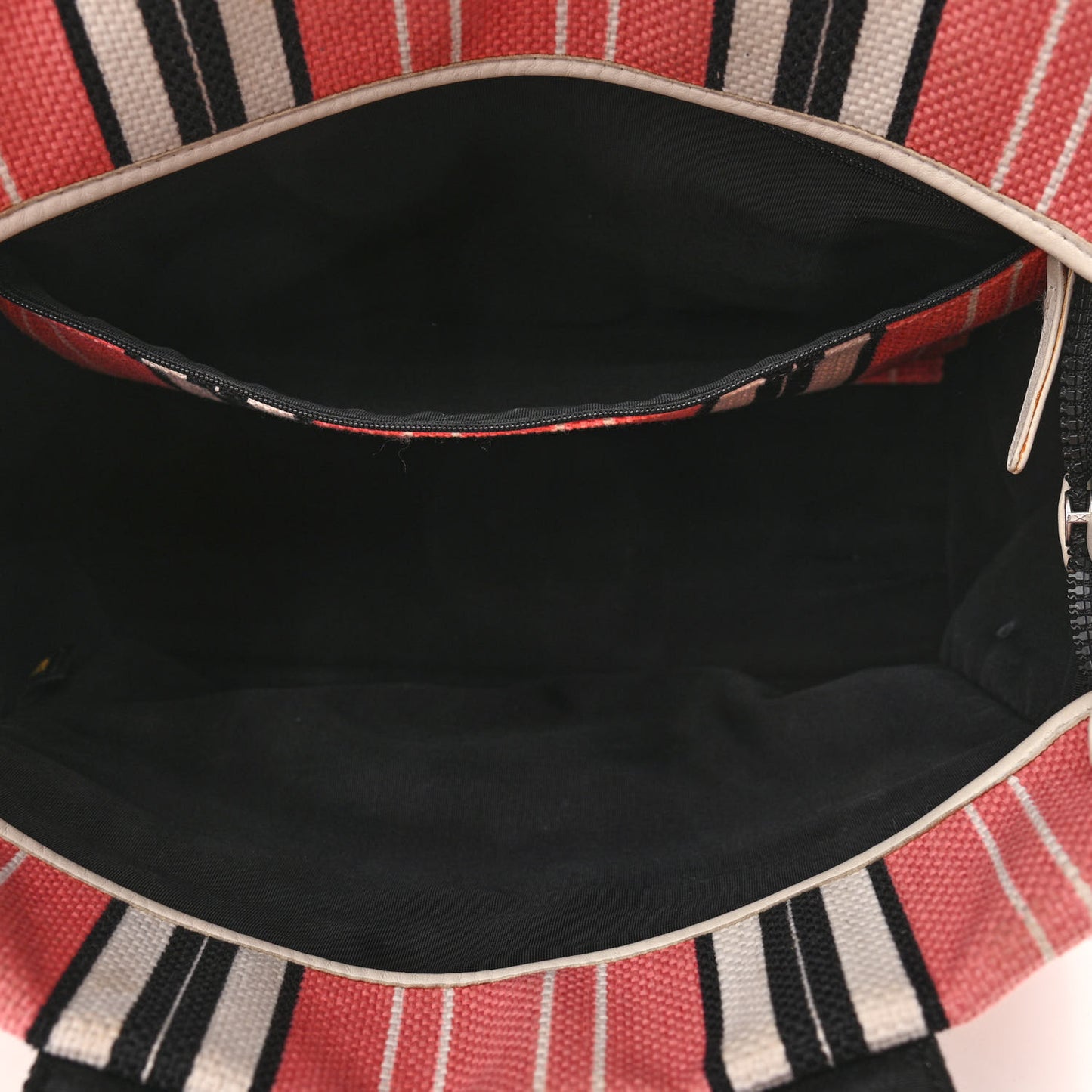 Striped Canvas CC Small Tote Pink White Black