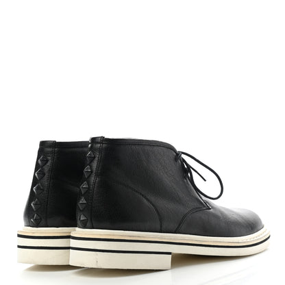 Valentino Garavani Calfskin Oxford Mid Rise Desert Ankle Boots 39.5 Black 4 of 9