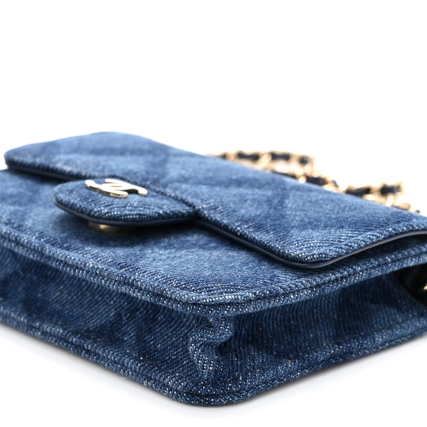 Denim Printed Belt Bag Dark Blue