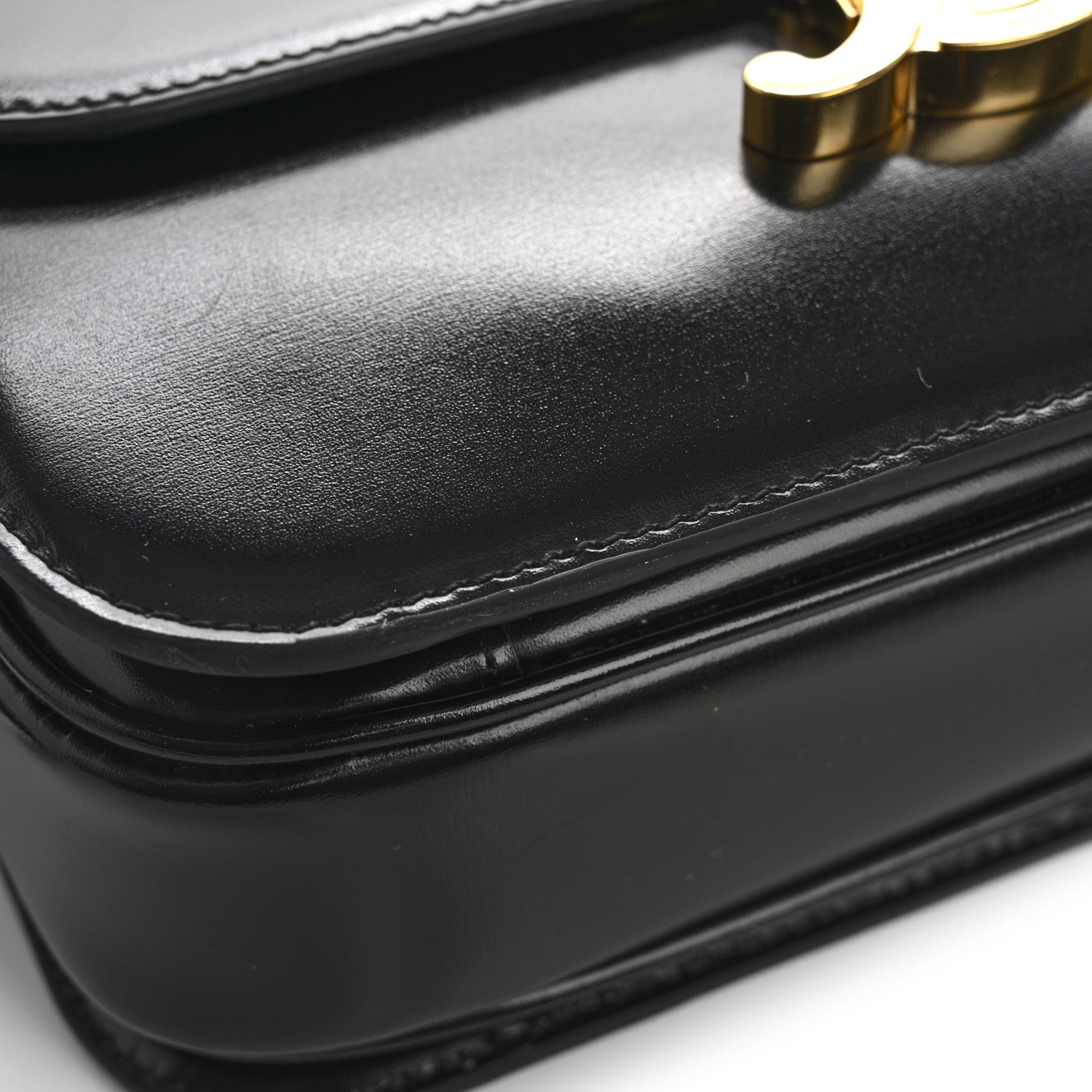 Celine Shiny Calfskin Medium Triomphe Black 13 of 13