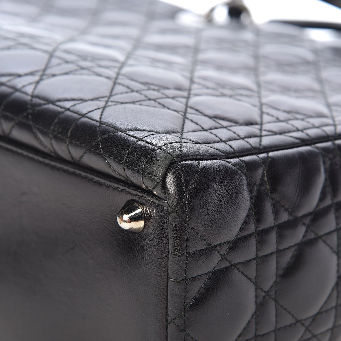 Lambskin Cannage Large Lady Dior Black