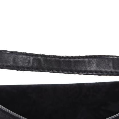 Gucci Nubuck Brocade Medium Soft Stirrup Shoulder Bag Black 18 of 18