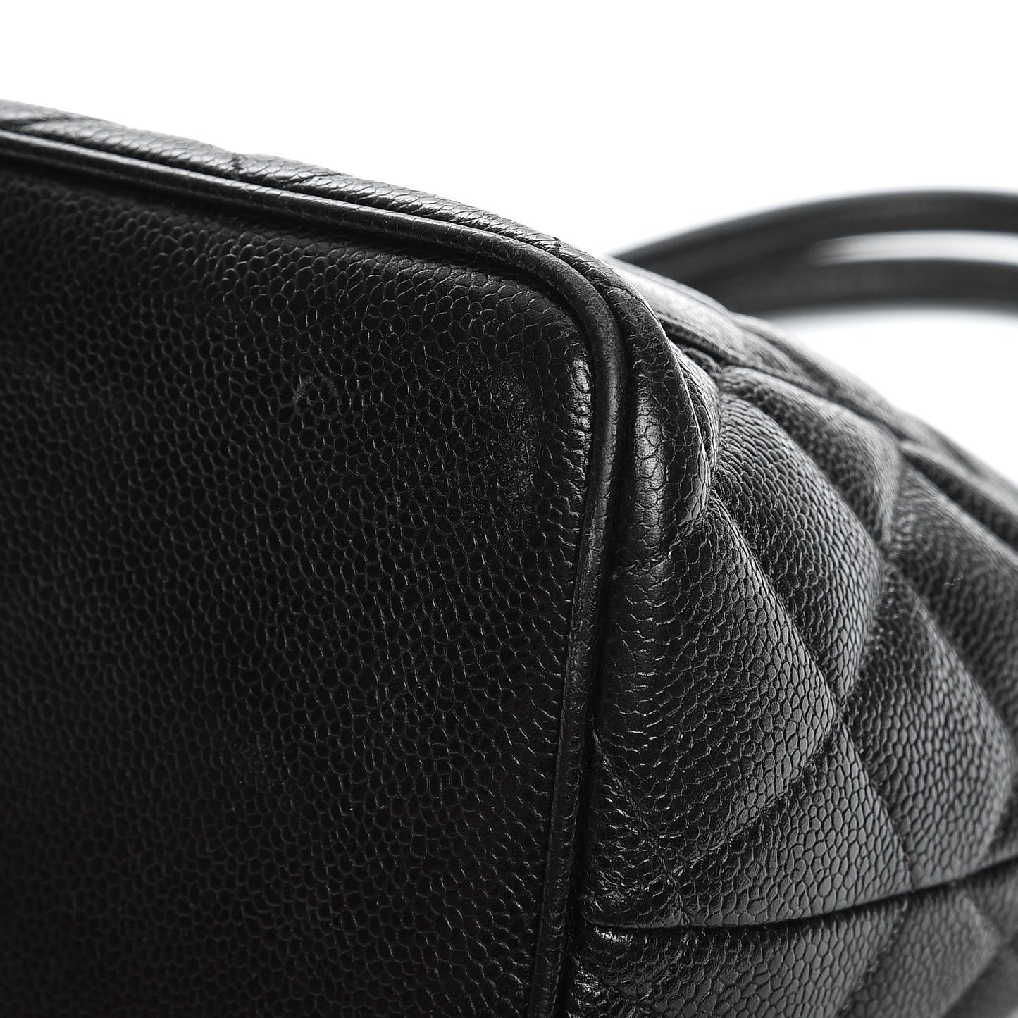 Caviar Quilted Medallion Tote Black