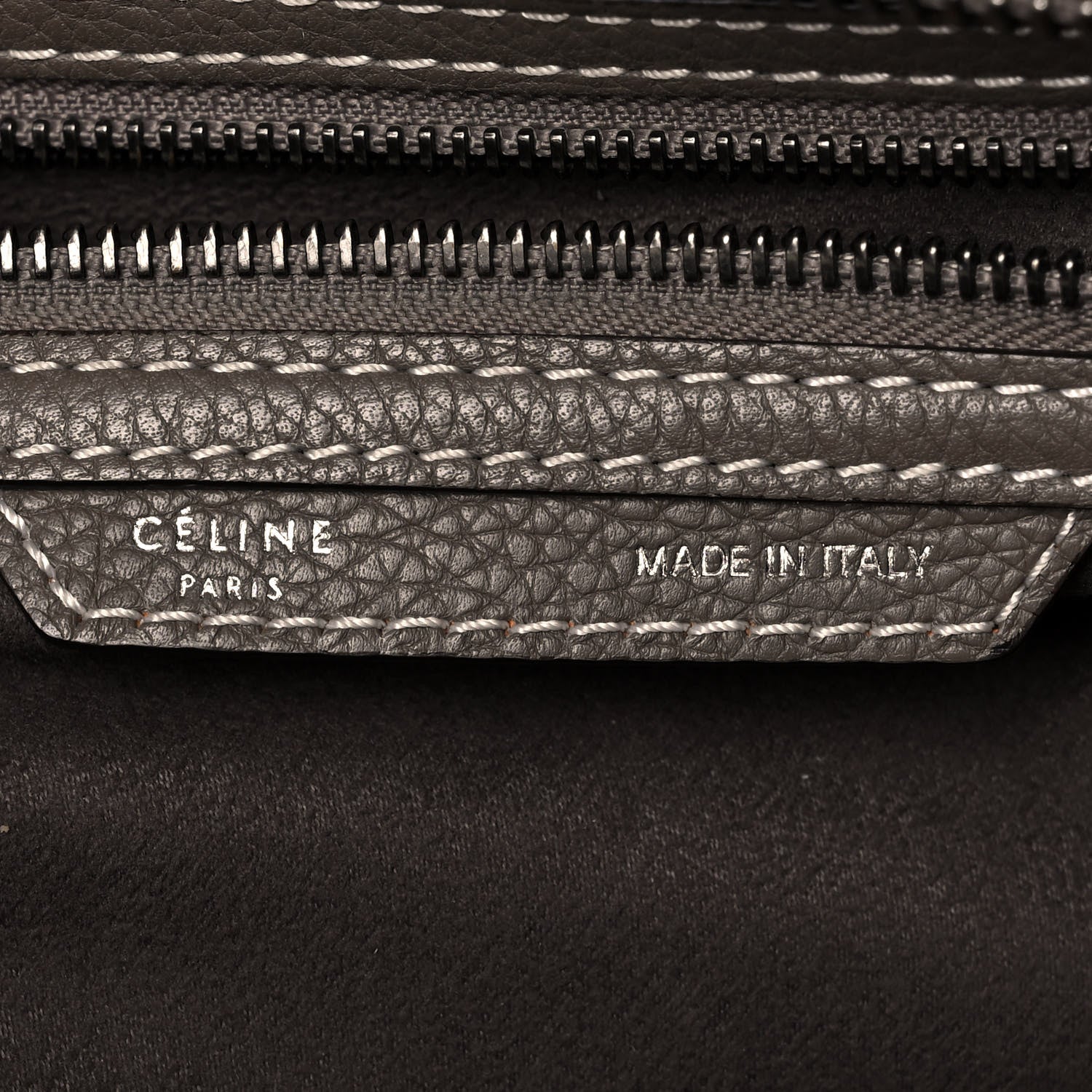 Celine Drummed Calfskin Mini Luggage Souris 6 of 17