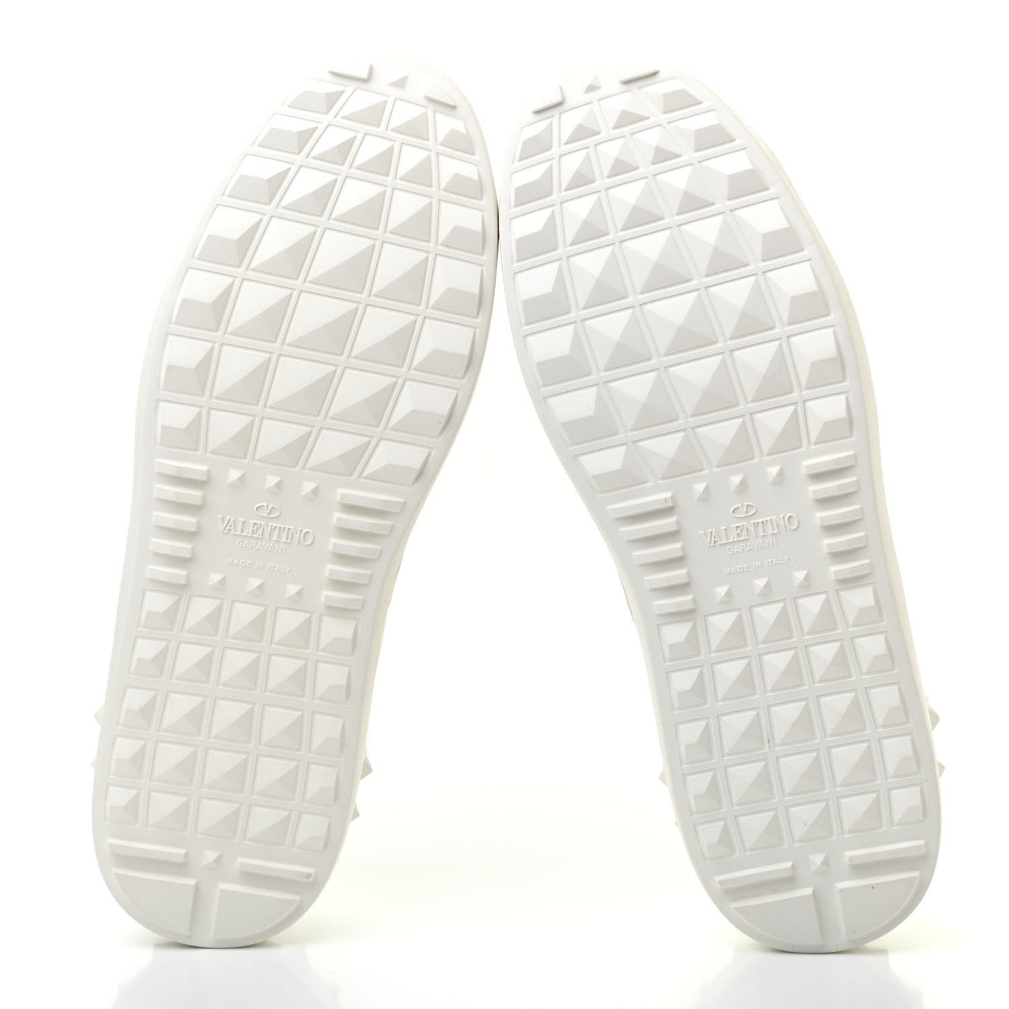 Calfskin Rainbow Printed Rockstud Open Sneakers 38.5 White Multicolor