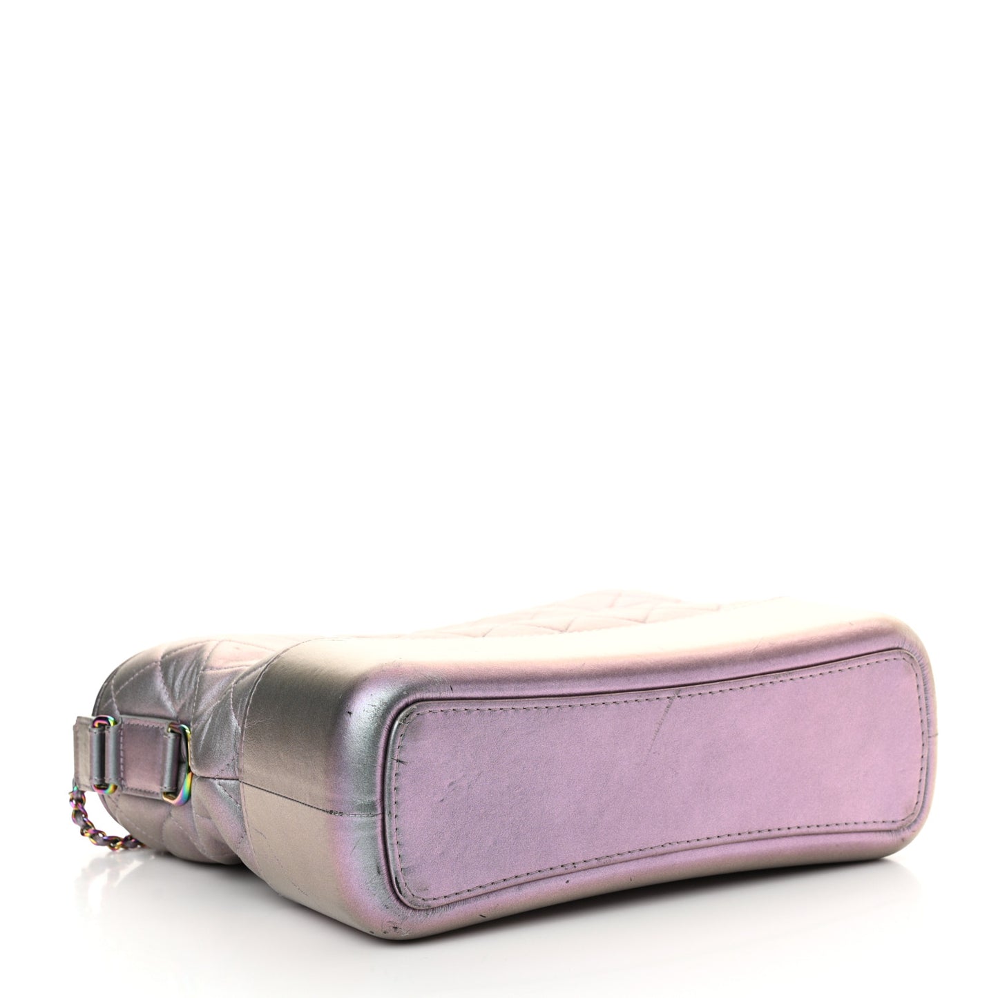 Iridescent Lambskin Calfskin Quilted Medium Gabrielle Hobo Light Purple