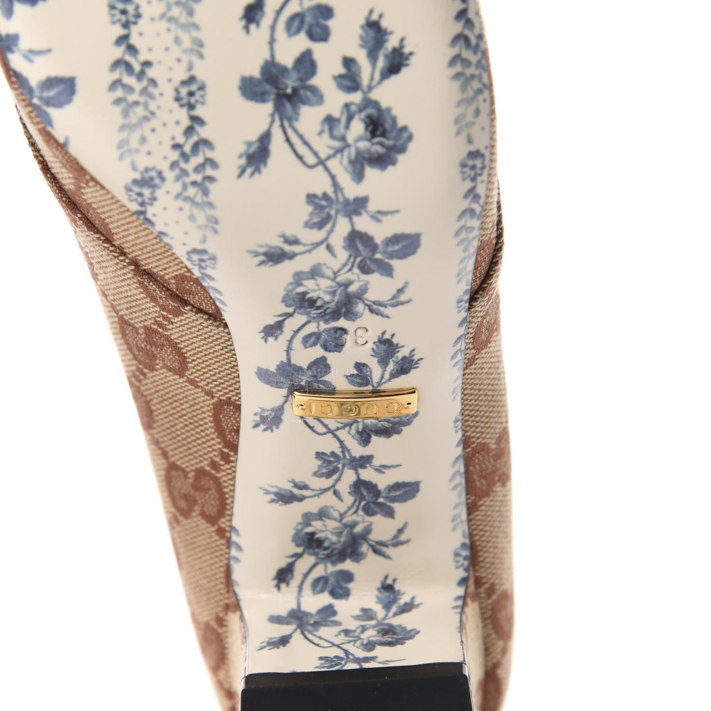 Monogram GG Victoire 55mm Loafer Pumps 38.5 Beige Ruggine