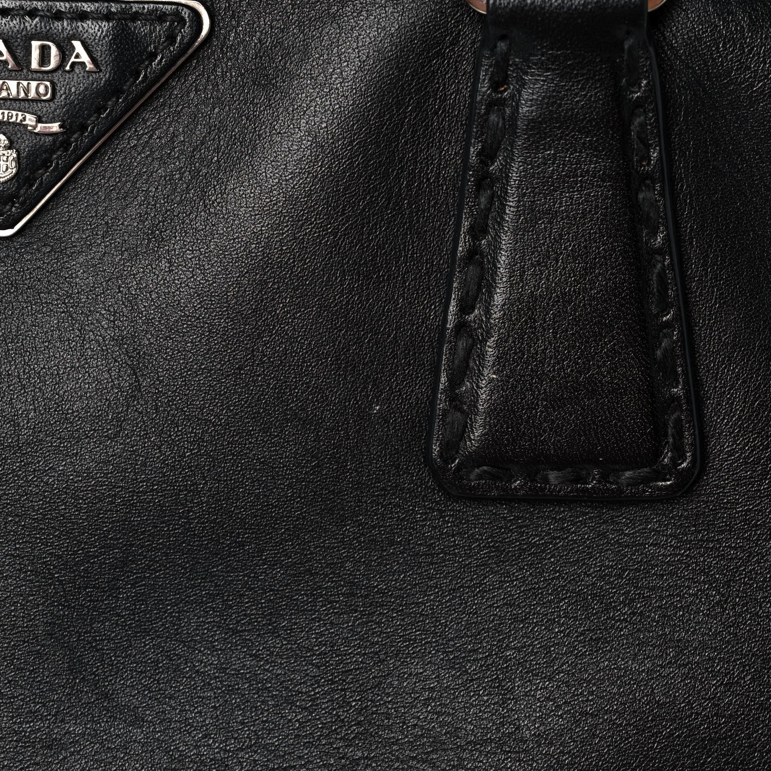 Prada City Calf Hand Stitched Medium Galleria Double Zip Tote Black 14 of 14