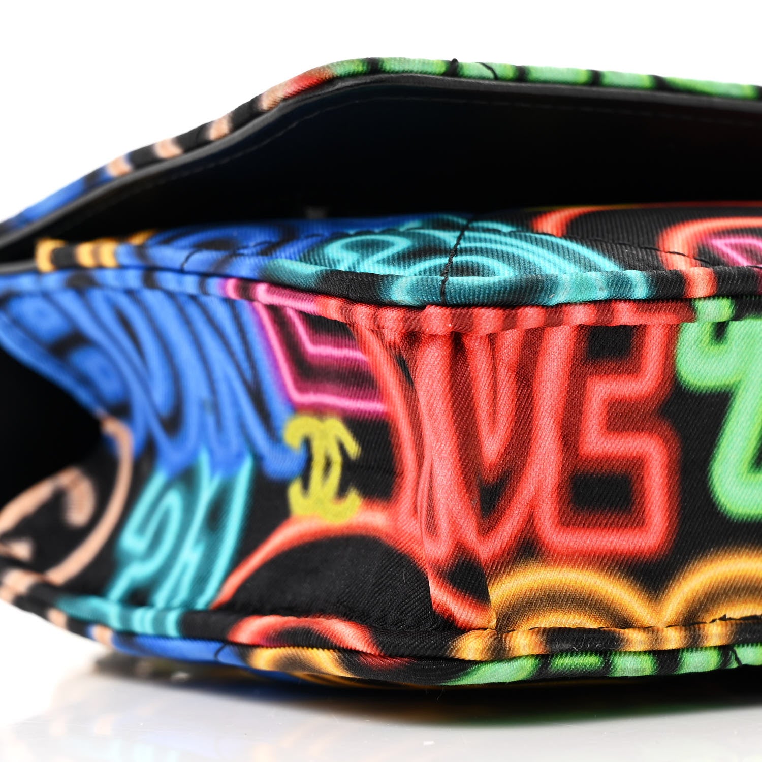 Chanel Fabric Printed Chanel 19 Wallet On Chain WOC Black Multicolor 10 of 17
