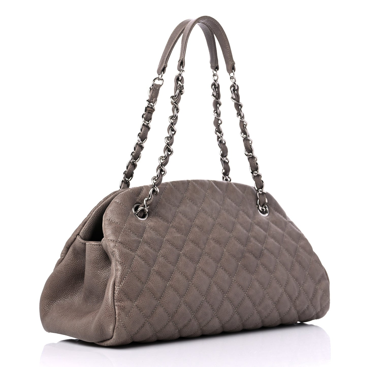 Caviar Medium Just Mademoiselle Bowling Bag Grey