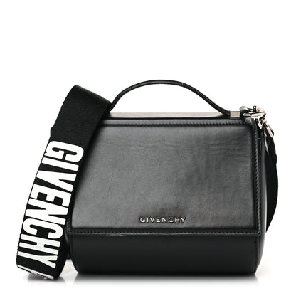 Givenchy Calfskin Mini Pandora Box Logo Strap Crossbody Bag Black 1 of 10