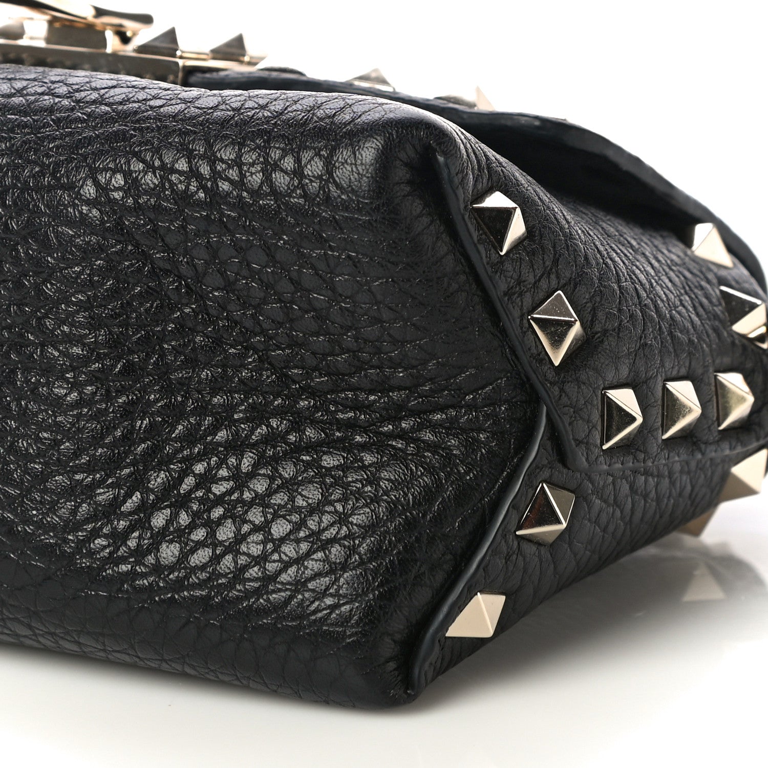 Valentino Garavani Pebbled Calfskin Mini Rockstud Crossbody Bag Black 9 of 11