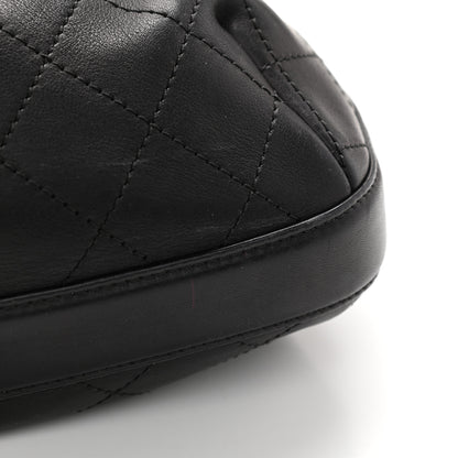 Chanel Calfskin Stitched Small Paris Rome Drawstring CC Bag Black 12 of 12