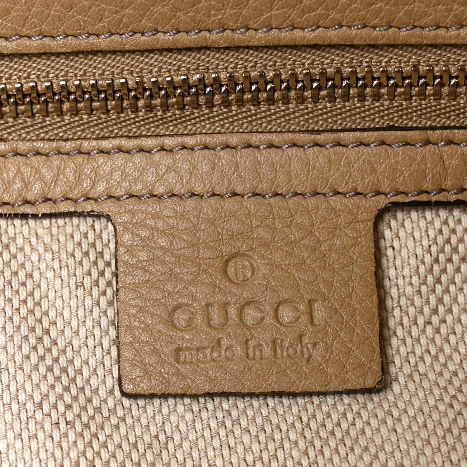 Gucci Pebbled Calfskin Medium Soho Chain Hobo Camelia 6 of 10