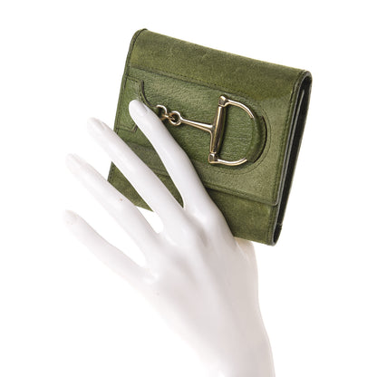 Gucci Suede Hasler Compact Wallet Green 2 of 8
