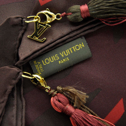 Louis Vuitton Silk Zebra Scarf Tassel LV Charm 7 of 7