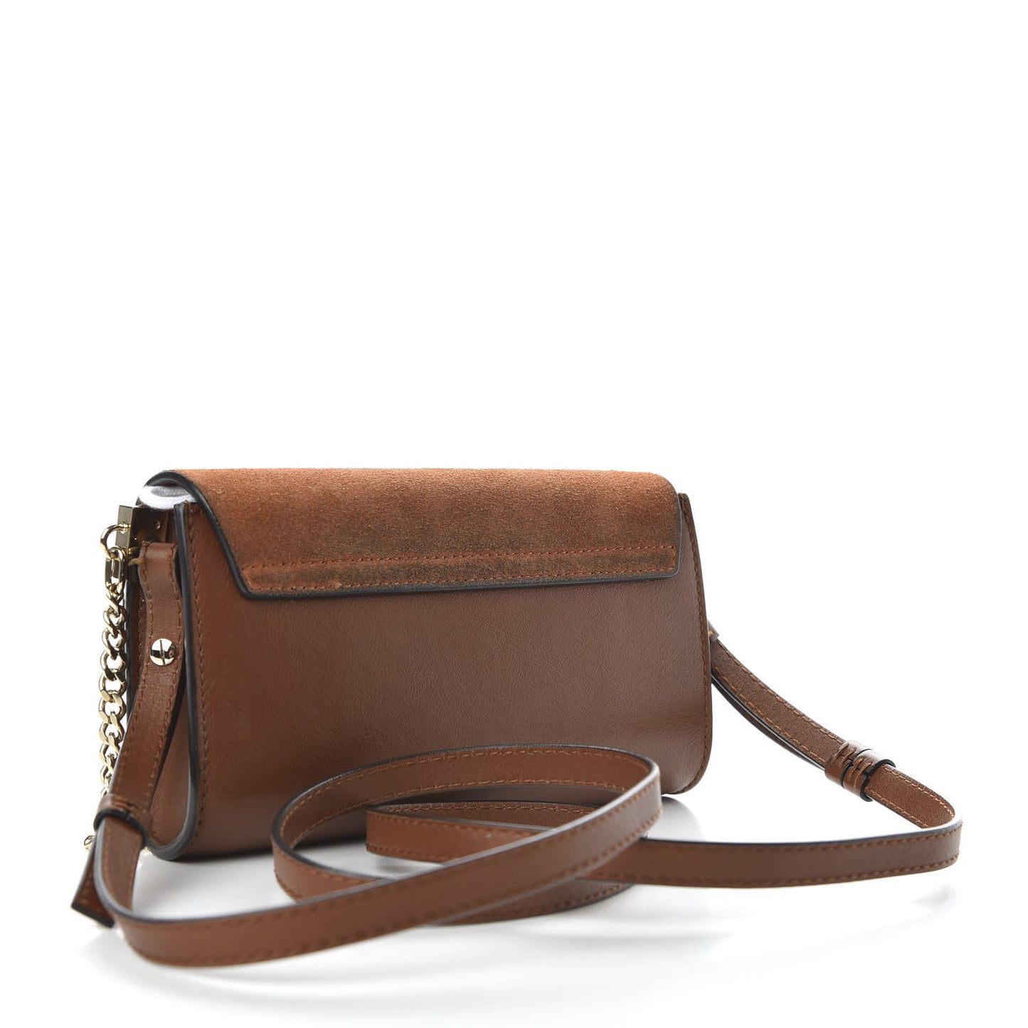 Suede Calfskin Mini Faye Shoulder Bag Tobacco