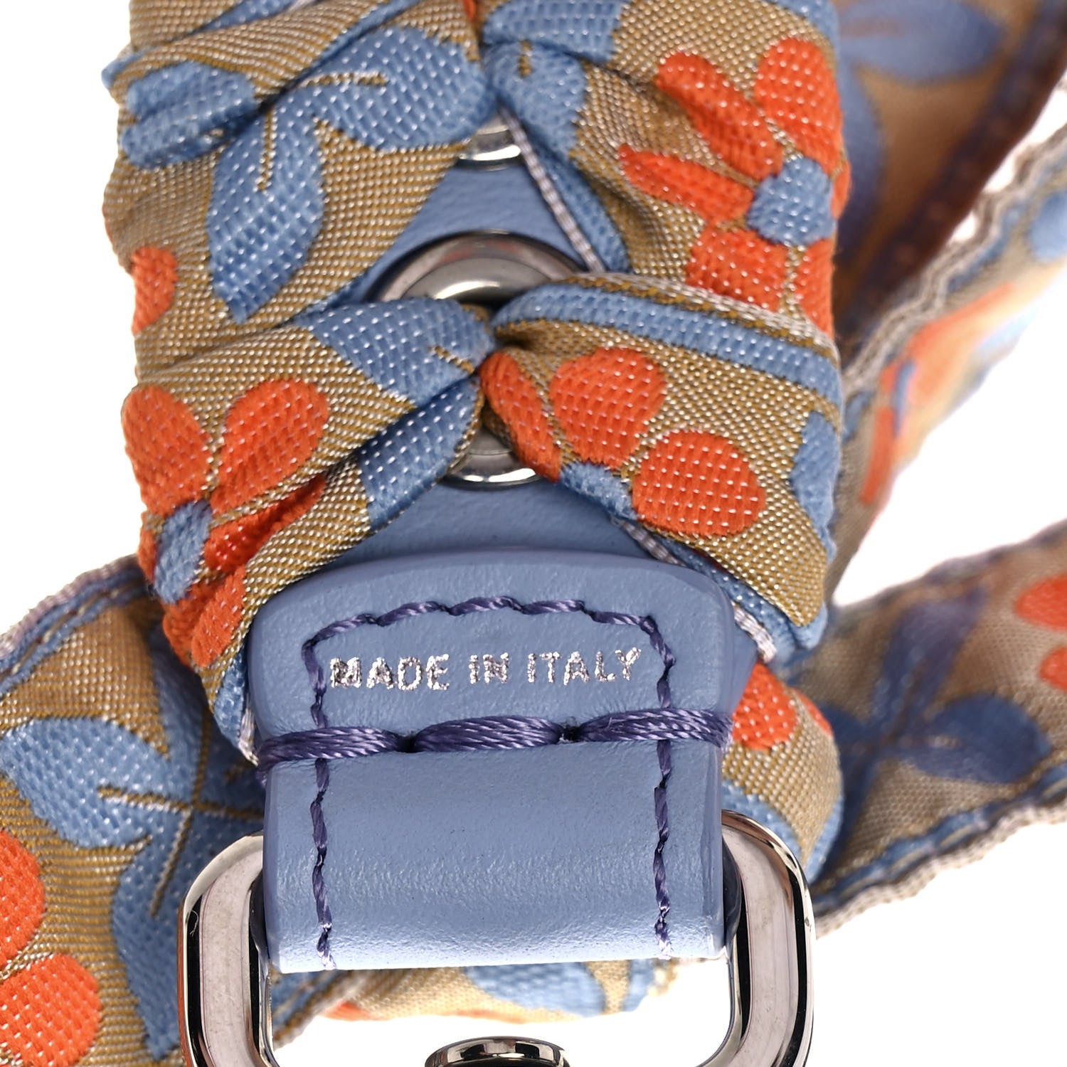 Fendi Calfskin Ribbon Lace Up Floral Mini Strap You Blue 3 of 4