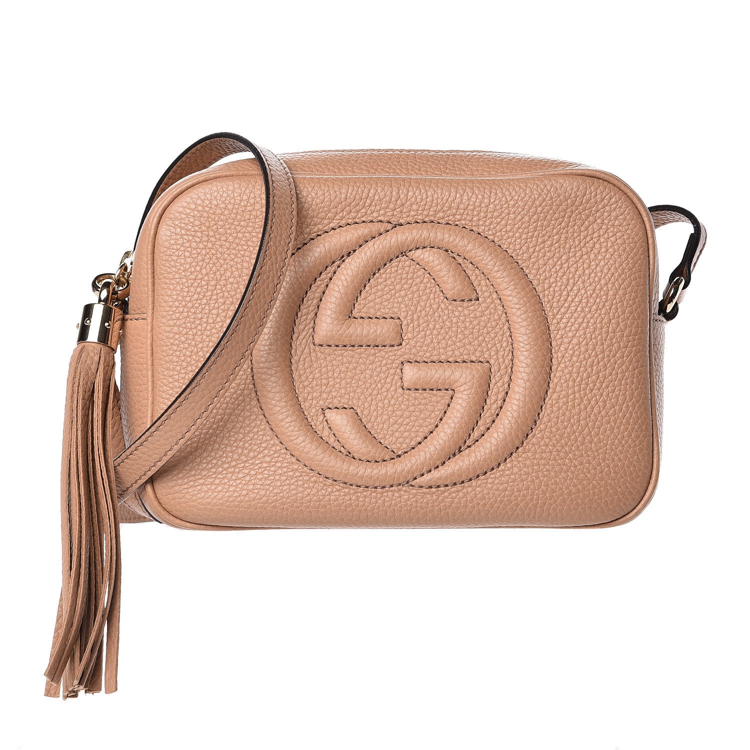 Gucci Pebbled Calfskin Small Soho Disco Bag Camelia 1 of 13
