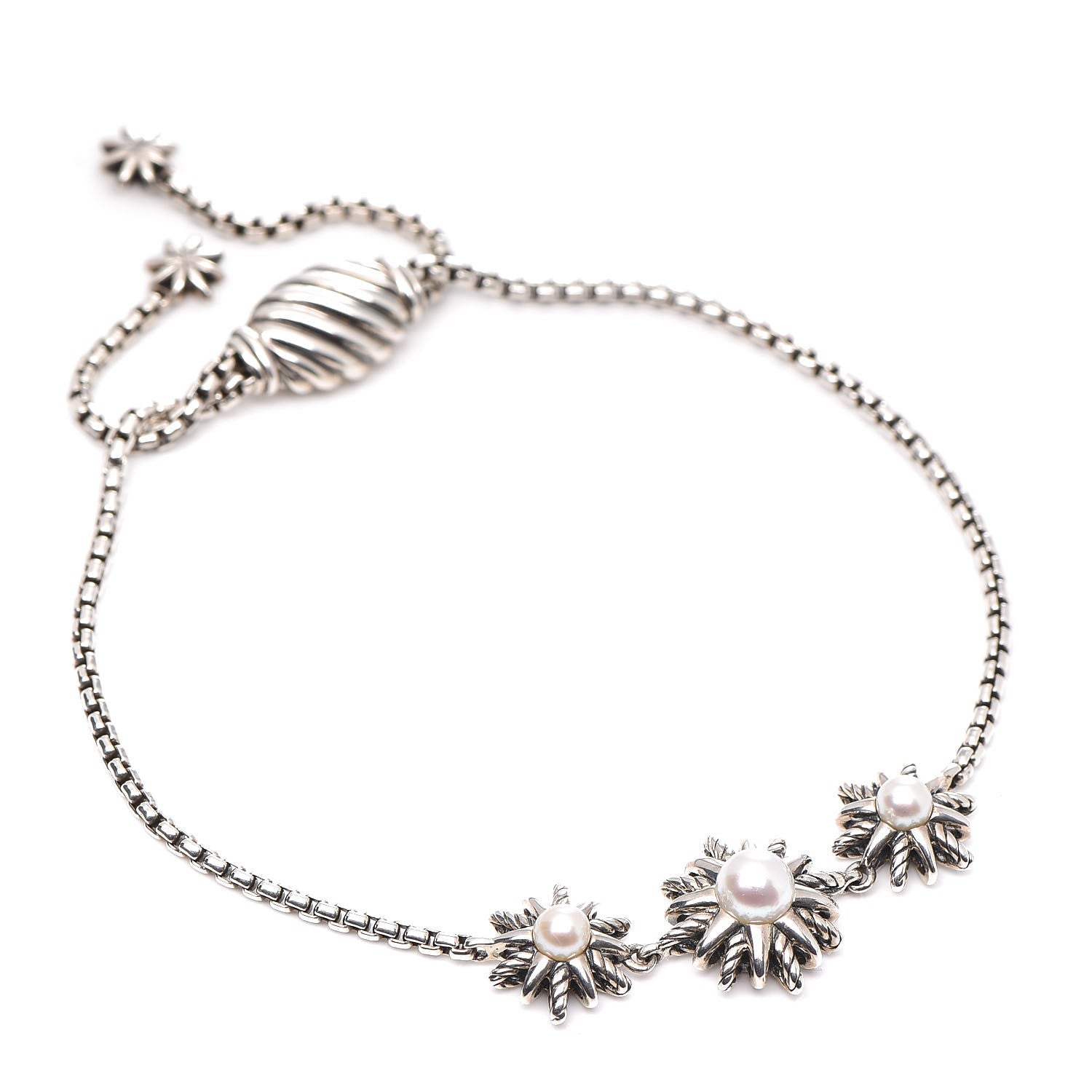 David Yurman Sterling Silver Pearl Starburst Bracelet 1 of 4