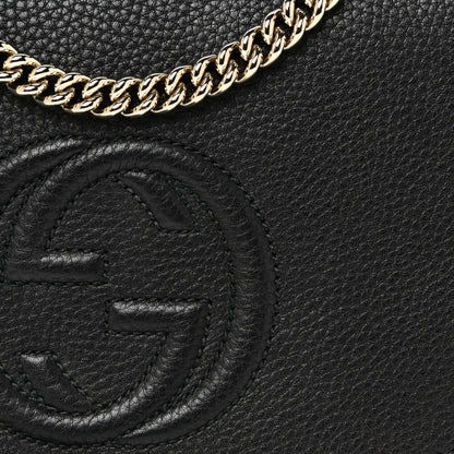 Gucci Pebbled Calfskin Medium Soho Flap Crossbody Black 8 of 17