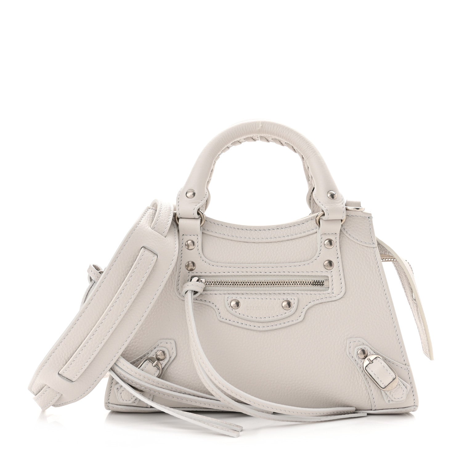 Balenciaga Grained Calfskin Neo Classic Silver Hardware Mini City Chalky White 1 of 10
