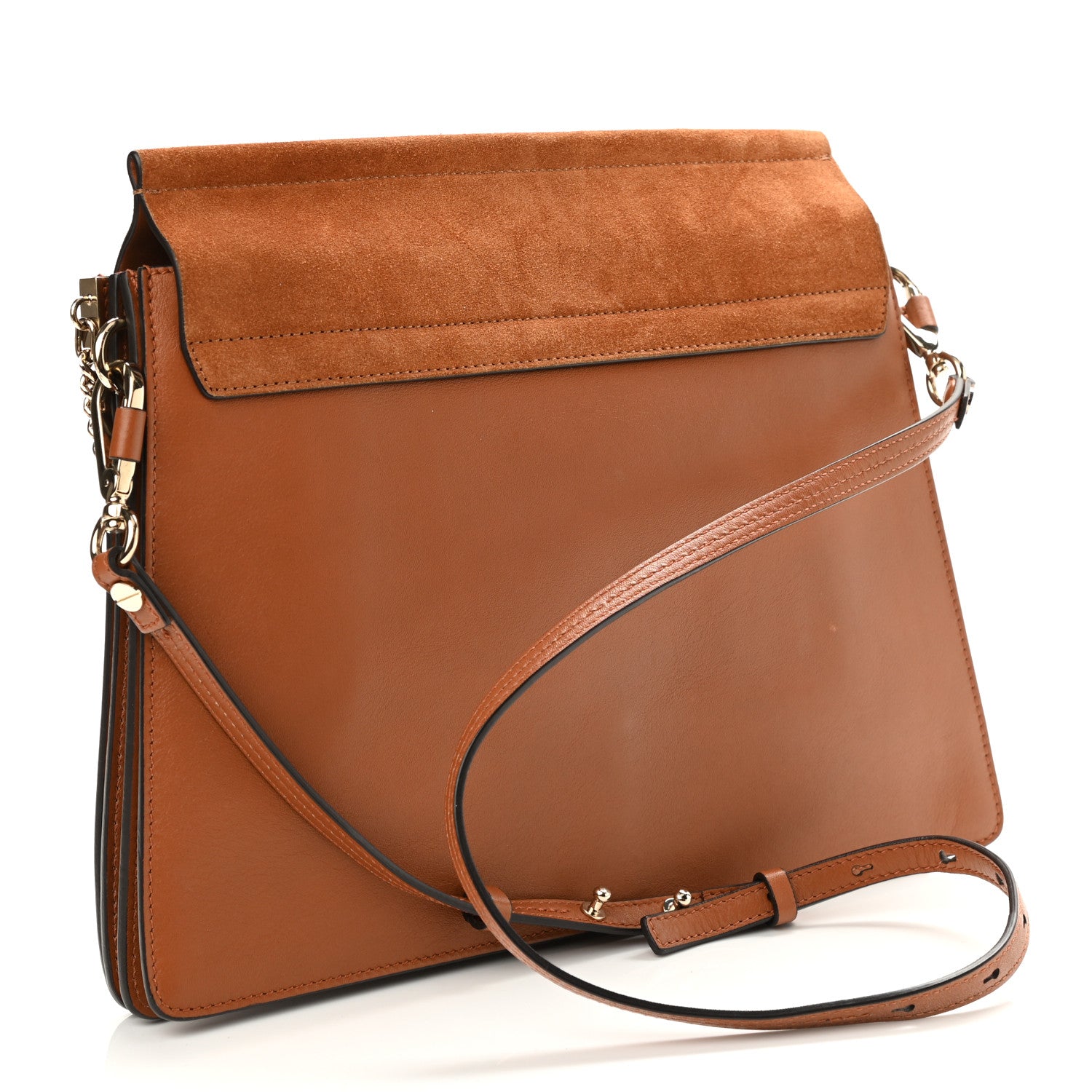 Chloe Suede Calfskin Medium Faye Shoulder Bag Caramel 3 of 11