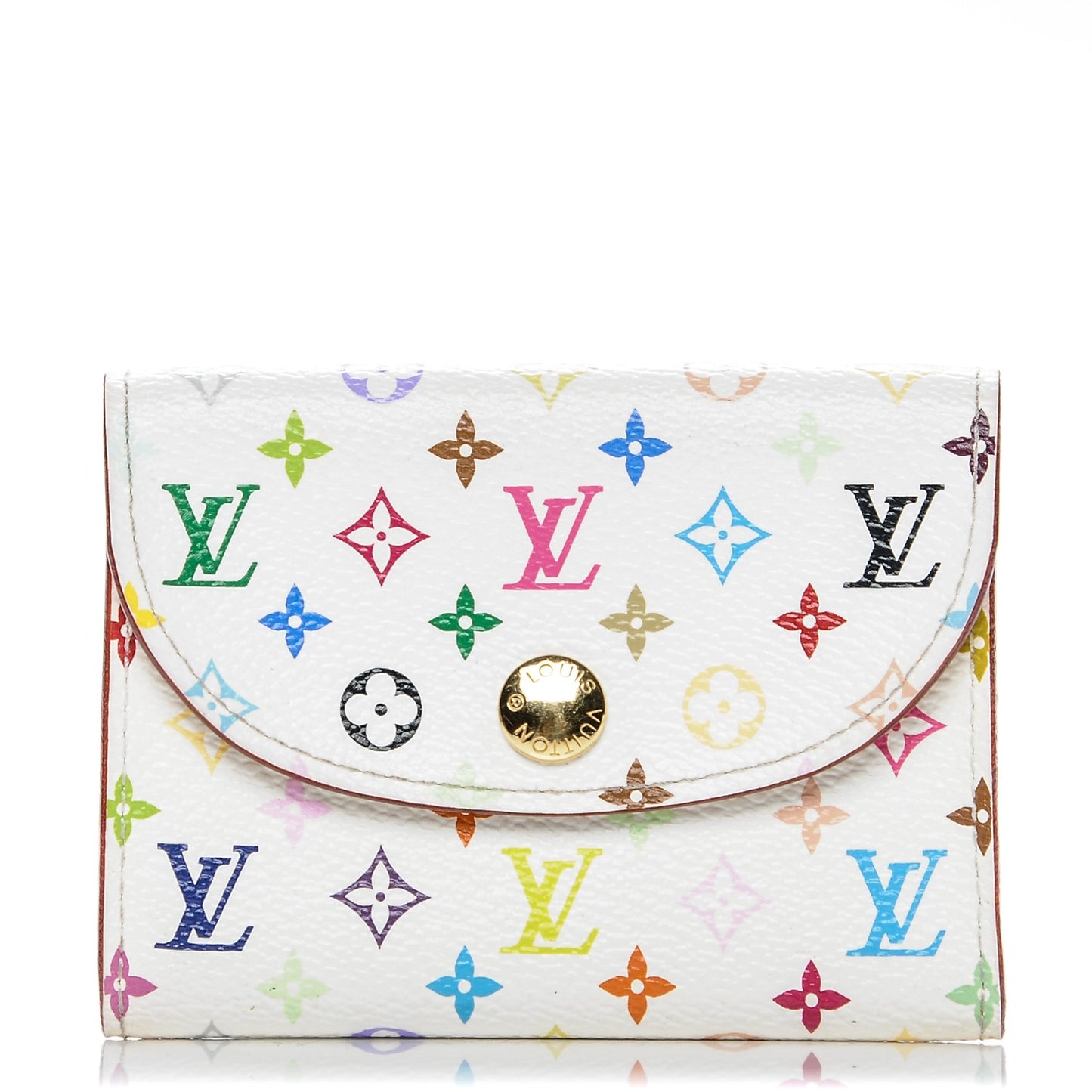 Monogram Multicolor Business Card Holder White